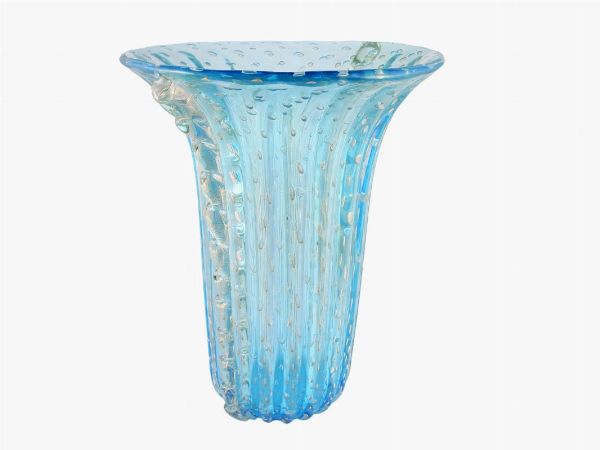 Grande vaso in vetro costolato  - Asta Asta 202 - Only Glass - Associazione Nazionale - Case d'Asta italiane