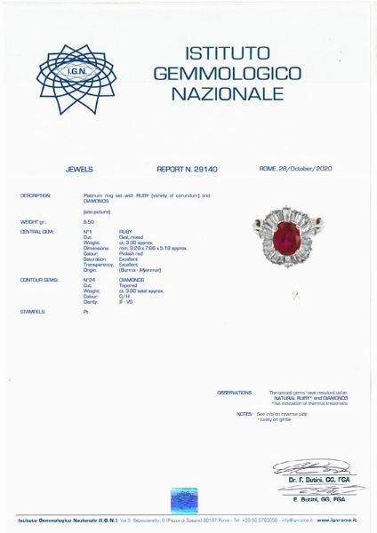 ANELLO CON RUBINO BIRMANO E DIAMANTI  - Asta Gioielli - Associazione Nazionale - Case d'Asta italiane