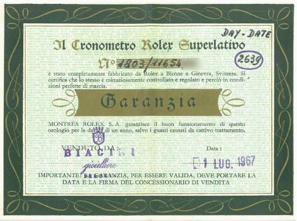 ROLEX "DAY-DATE" REF. 1803 N. 11654XX ANNO 1965  - Asta Orologi - Associazione Nazionale - Case d'Asta italiane