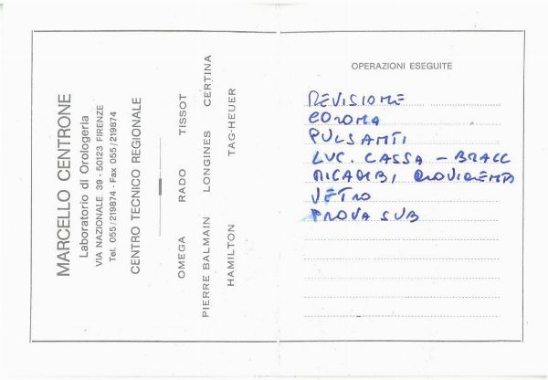 OMEGA SPEEDMASTER MOONWATCH REF. 35705000 N. 483955XX ANNO 1999  - Asta Orologi - Associazione Nazionale - Case d'Asta italiane