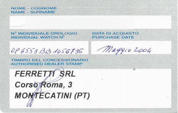 PANERAI LUMINOR MARINA AUTOMATIC REF. PAM00086 ANNO 2004  - Asta Orologi - Associazione Nazionale - Case d'Asta italiane