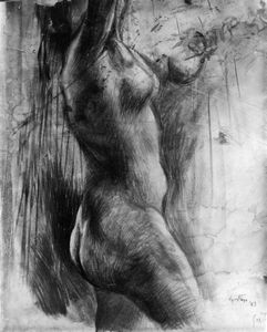 GUTTUSO RENATO (1912 - 1987) - Nudo sotto la doccia.