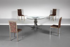 REGA ROMEO (1925 - 1984) : nello stile di. Tavolo con quattro sedie  - Asta DESIGN  (online) - Associazione Nazionale - Case d'Asta italiane
