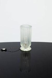 BAROVIER & TOSO - Vaso lampada in vetro costolato. Anni '50 Etichetta del Produttore h cm 28 5