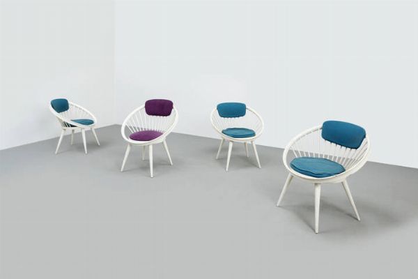 YNGVE EKSTROM : Quattro sedie mod. Circle Chair  - Asta Asta 182 - Associazione Nazionale - Case d'Asta italiane