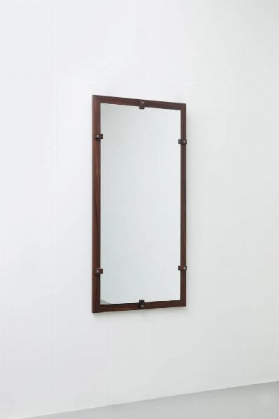 PRODUZIONE ITALIANA : Specchio con bordi in legno. Anni '50 cm 140 5x70  - Asta Asta 182 - Associazione Nazionale - Case d'Asta italiane