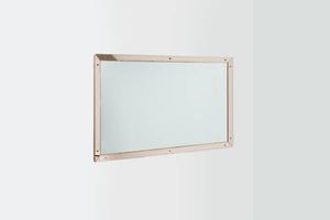 PRODUZIONE ITALIANA - Specchiera da parete con bordo in vetro colorato. Anni '50 cm 163x101