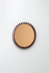 ATELIERS TIRASACCHI ARNDS ROMA - Specchio con cornice in metallo verniciato. Etichetta del Produttore Anni '60 diam cm 80