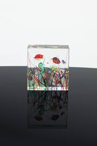 ALFREDO BARBINI - Acquario in vetro sommerso. Prod. Cenedese anni '60 cm 20 5x19x7