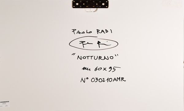 PAOLO RADI : Notturno  - Asta 86 ASTA DI ARTE MODERNA E CONTEMPORANEA - Associazione Nazionale - Case d'Asta italiane