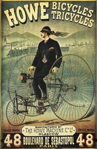 MANIFESTO : Howe bicycles tricycle  - Asta Asta 183 Grafica - Associazione Nazionale - Case d'Asta italiane