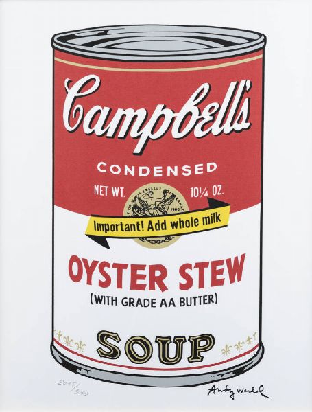 ANDY WARHOL USA 1927 - 1987 : Campbell's soup-Oyster Stew  - Asta Asta 183 Grafica - Associazione Nazionale - Case d'Asta italiane