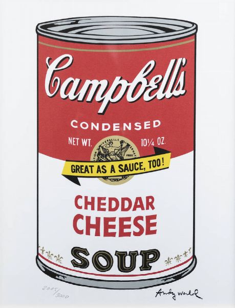 ANDY WARHOL USA 1927 - 1987 : Campbell's soup- Cheddar cheese  - Asta Asta 183 Grafica - Associazione Nazionale - Case d'Asta italiane