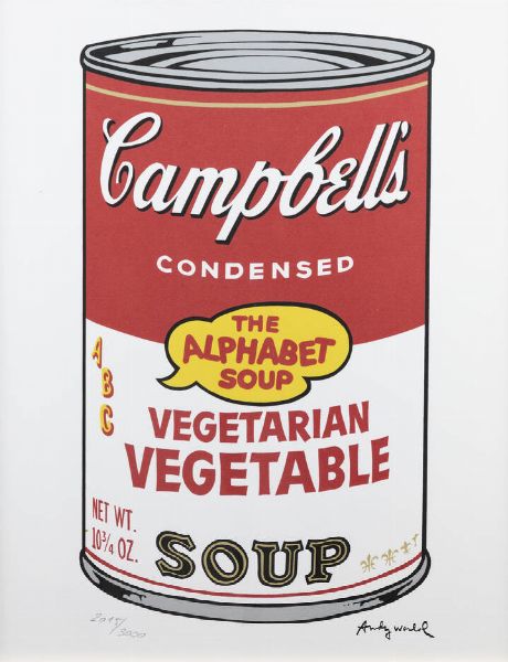 ANDY WARHOL USA 1927 - 1987 : Campbell's soup  vegetarian vegetable  - Asta Asta 183 Grafica - Associazione Nazionale - Case d'Asta italiane