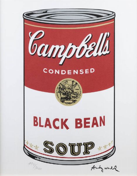 ANDY WARHOL USA 1927 - 1987 : Campbell's soup  black bean  - Asta Asta 183 Grafica - Associazione Nazionale - Case d'Asta italiane