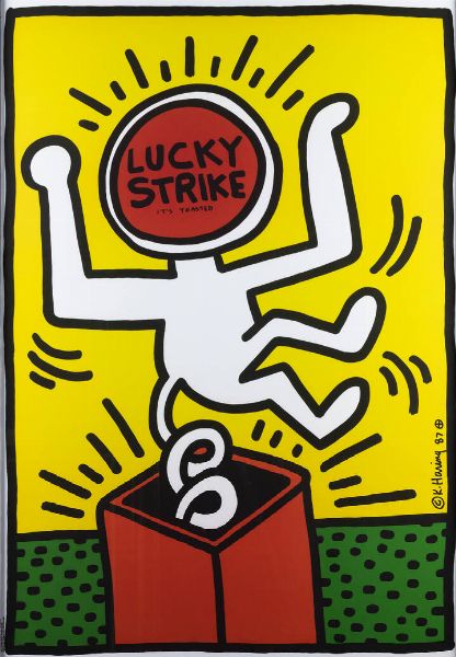 KEITH HARING Reading 1958 1990 New York : Lucky strike  - Asta Asta 183 Grafica - Associazione Nazionale - Case d'Asta italiane