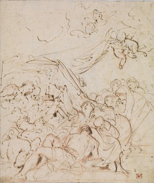 Luca Giordano  - Asta Opere su carta: disegni, dipinti e stampe dal secolo XV al XIX - Associazione Nazionale - Case d'Asta italiane