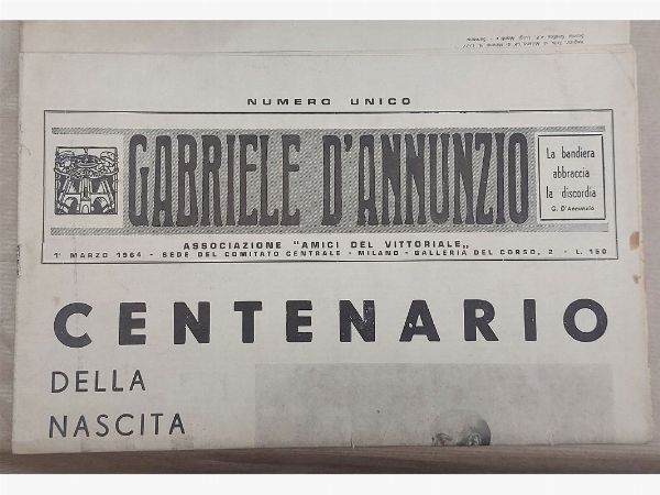 Gabriele D'Annunzio : Lotto di libri di D'Annunzio  - Asta Asta 207 - Libri d'Arte - Associazione Nazionale - Case d'Asta italiane