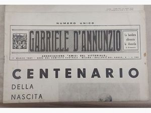 Gabriele D'Annunzio : Lotto di libri di D'Annunzio  - Asta Asta 207 - Libri d'Arte - Associazione Nazionale - Case d'Asta italiane