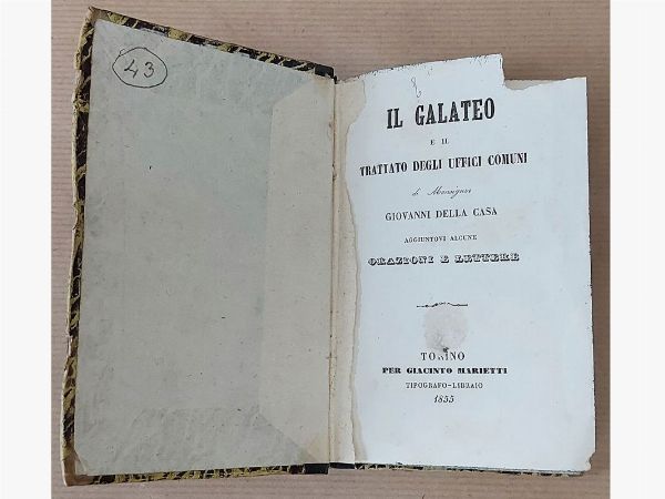 Giovanni Della Casa : Prose et Rime  - Asta Asta 206 - Libri Antichi - Associazione Nazionale - Case d'Asta italiane