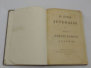 Juvenalis : D. Junii Juvenalis et Auli Persii Flacci - Satyrae  - Asta Asta 206 - Libri Antichi - Associazione Nazionale - Case d'Asta italiane