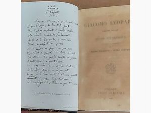 GIACOMO LEOPARDI : Opere  - Asta Asta 206 - Libri Antichi - Associazione Nazionale - Case d'Asta italiane