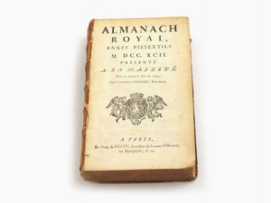 Almanach Royal  - Asta Asta 206 - Libri Antichi - Associazione Nazionale - Case d'Asta italiane
