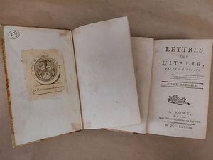 Charles Marguerite Jean Baptiste Mercier Dupaty : Lettres sur l'Italie en 1785  - Asta Asta 206 - Libri Antichi - Associazione Nazionale - Case d'Asta italiane
