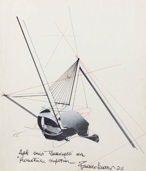 RICCARDO CORDERO Alba (CN) 1942 : Composizione geometrica 1973  - Asta Dipinti dell'800, del '900 e contemporanei - Associazione Nazionale - Case d'Asta italiane