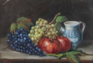 EMILIA MORGARI VINARDI Torino 1858 - ? - Natura morta con brocca