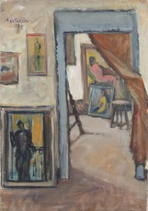 ALFREDO CATARSINI Viareggio (LU) 1899 - 1993 - Studio del pittore 1935