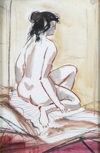 EDMONDO MANEGLIA Koziu (Turchia) 1925 - 2003 Torino - Donna nuda di schiena