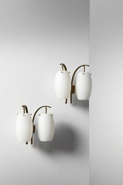 LELII ANGELO (1911 - 1979) : Coppia di lampade da parete  - Asta ASTA 323 - DESIGN (tradizionale) - Associazione Nazionale - Case d'Asta italiane