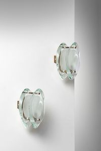 INGRAND MAX (1908 - 1969) - Coppia di lampade da parete 2240 per Fontana Arte