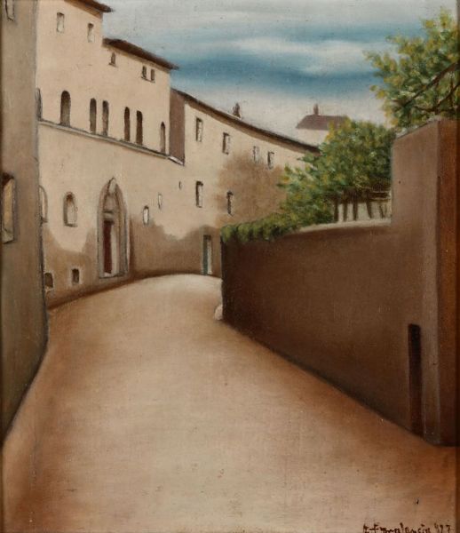 Francalancia Riccardo : Scorcio di paese, 1927  - Asta Arte Moderna e Contemporanea | Cambi Time - Associazione Nazionale - Case d'Asta italiane