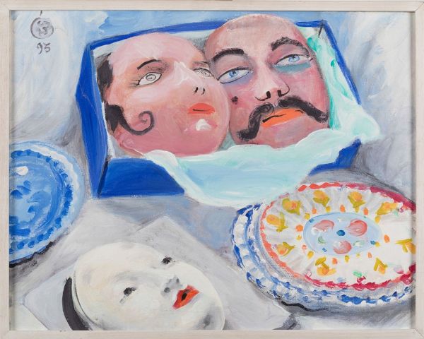 Bowes David : Still life with three masks, 1993  - Asta Arte Moderna e Contemporanea | Cambi Time - Associazione Nazionale - Case d'Asta italiane