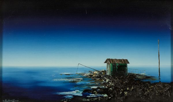 Padovani Orlando : Capanno, pescatori su isolotto, 1979  - Asta Arte Moderna e Contemporanea | Cambi Time - Associazione Nazionale - Case d'Asta italiane