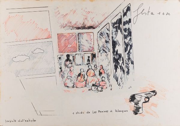 FESTA TANO : 1 studio da Las Meninas di Velazques, 1972  - Asta Arte Moderna e Contemporanea | Cambi Time - Associazione Nazionale - Case d'Asta italiane