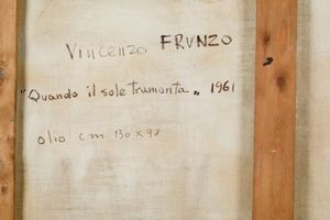 Frunzo Vincenzo : Quando il sole tramonta, 1961  - Asta Arte Moderna e Contemporanea | Cambi Time - Associazione Nazionale - Case d'Asta italiane