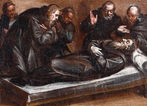 Morte di un santo francescano  - Asta Dipinti Antichi | Cambi Time - Associazione Nazionale - Case d'Asta italiane