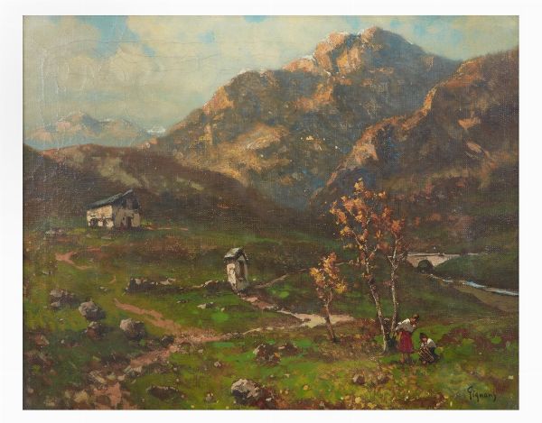 Paesaggio di montagna  - Asta Dipinti di Arte Moderna, Contemporanea e XIX Secolo - Associazione Nazionale - Case d'Asta italiane