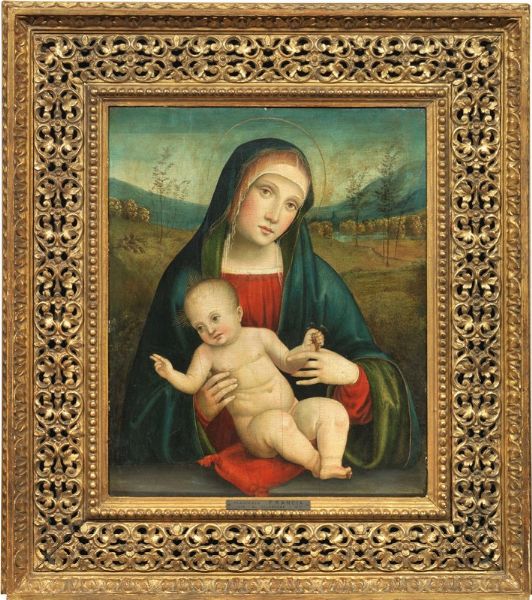 Madonna col Bambino con un cardellino in mano  - Asta Importanti Dipinti Antichi - Associazione Nazionale - Case d'Asta italiane