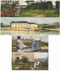 Quattro tavolette dal Cofanetto Tommasi  - Asta Dipinti e Sculture del XIX e XX secolo - Associazione Nazionale - Case d'Asta italiane