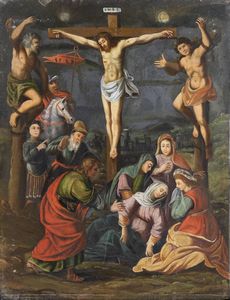 PITTORE ANONIMO Fine XVIII secolo - Crocifissione