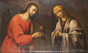 PITTORE ANONIMO Fine XVIII secolo - Gesù e Maria Vergine