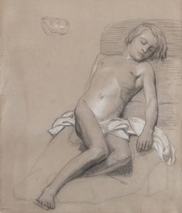 GIOVANNI BATTISTA QUADRONE Mondov (CN) 1844 - 1898 Torino - Ritratto di giovane uomo nudo