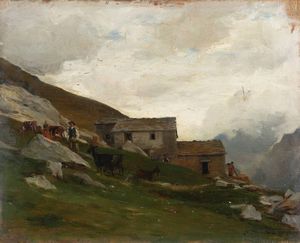 DEMETRIO COSOLA San Sebastiano Po (TO) 1851 - 1895 Chivasso (TO) - Nebbia in montagna
