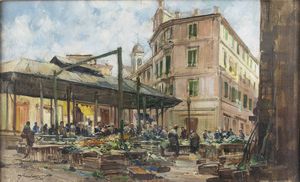GIUSEPPE GHEDUZZI Crespellano (BO) 1889 - 1957 Torino - Mercato di Rapallo 1939(?)