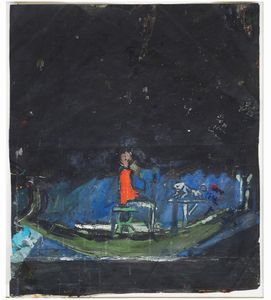 Graham Sutherland (1903-1980) - Studio per uomo e cane in barca sulla laguna