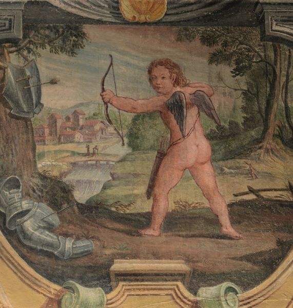 Cupido che gioca con le armi di Marte  - Asta Dipinti Antichi - Associazione Nazionale - Case d'Asta italiane